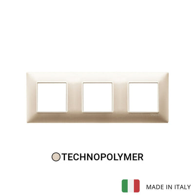 Vimar Plana Plate 6M(2+2+2) 71mm Technopolymer Matt Champagne