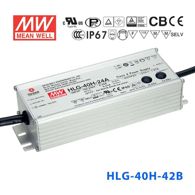 Mean Well HLG-40H-42B Power Supply 40W 42V - Dimmable 960mA