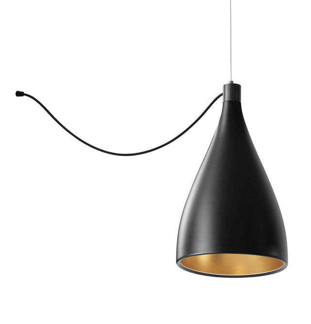 Pablo Pendant Swell XL String Single Narrow Black / Brass