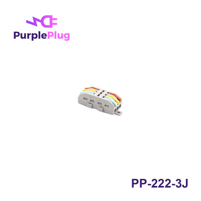 Purple Plug 222 Compact Splicing Connector, 3 Port 2 Way, with Lever