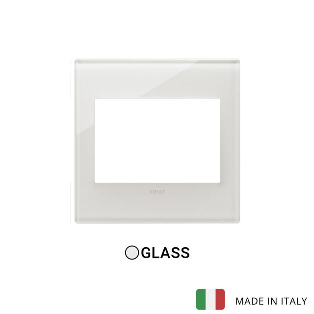 Vimar Eikon Exe Plate 3M Glass Milky White