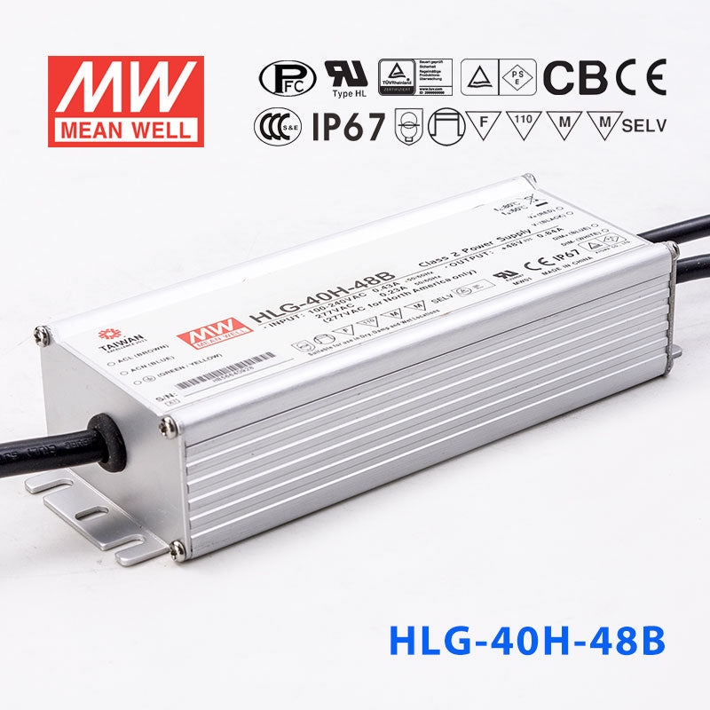 Mean Well HLG-40H-48AB Power Supply 40W 48V - Adjustable and Dimmable 840mA
