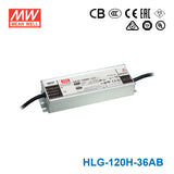 Mean Well HLG-120H-36AB Power Supply 120W 36V - Adjustable and Dimmable 3.4A