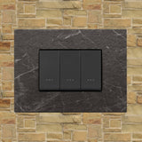 Vimar Eikon Marble 3 Gang Switch - Black Marquina - 16A - PHOTO 2