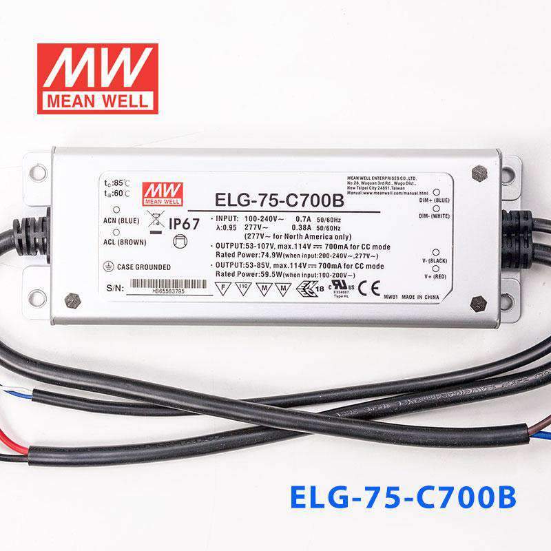 Mean Well ELG-75-C700B Power Supply 75W 700mA - Dimmable - PHOTO 2