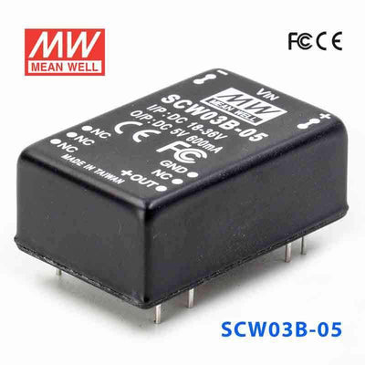 Mean Well SCW03B-05 DC-DC Converter - 3W 18~36V DC in 5V out 600mA