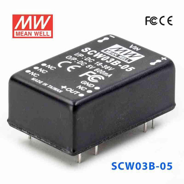 Mean Well SCW03B-05 DC-DC Converter - 3W 18~36V DC in 5V out 600mA