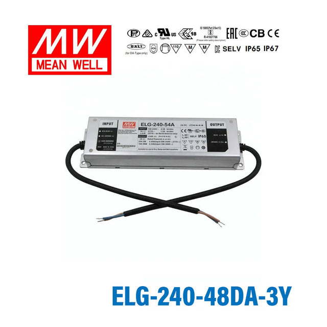 Mean Well ELG-240-48DA Power Supply 240W 48V 3-wire Input - DALI 5A