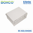 Boxco Q-Series 350x450x200mm Plastic Enclosure, IP67, IK08, ABS, Grey Cover, Hinge Type with Plate