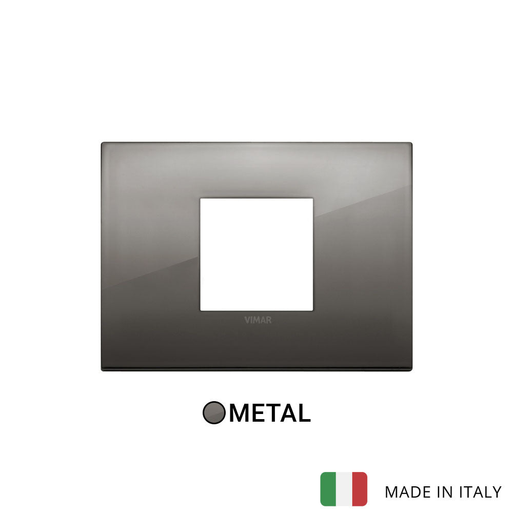 Vimar Arke Classic Plate 2centrM Metal Black Chrome