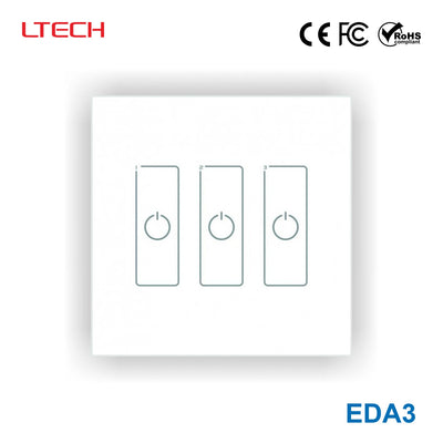 Ltech EDA3 3 Switch Touch Panel - DALI Master Dimmer