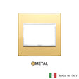 Vimar Eikon Evo Plate 3M Aluminium Polished Gold - British Standard