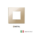 Vimar Eikon Plate 2M Polished Metal Gold - Square