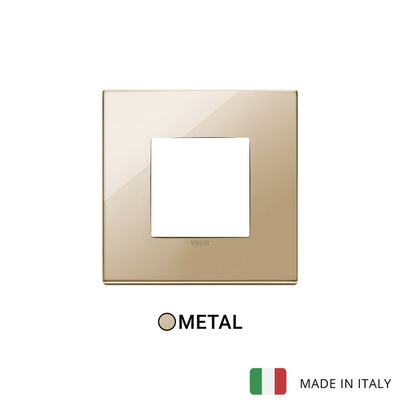 Vimar Eikon Plate 2M Polished Metal Gold - Square