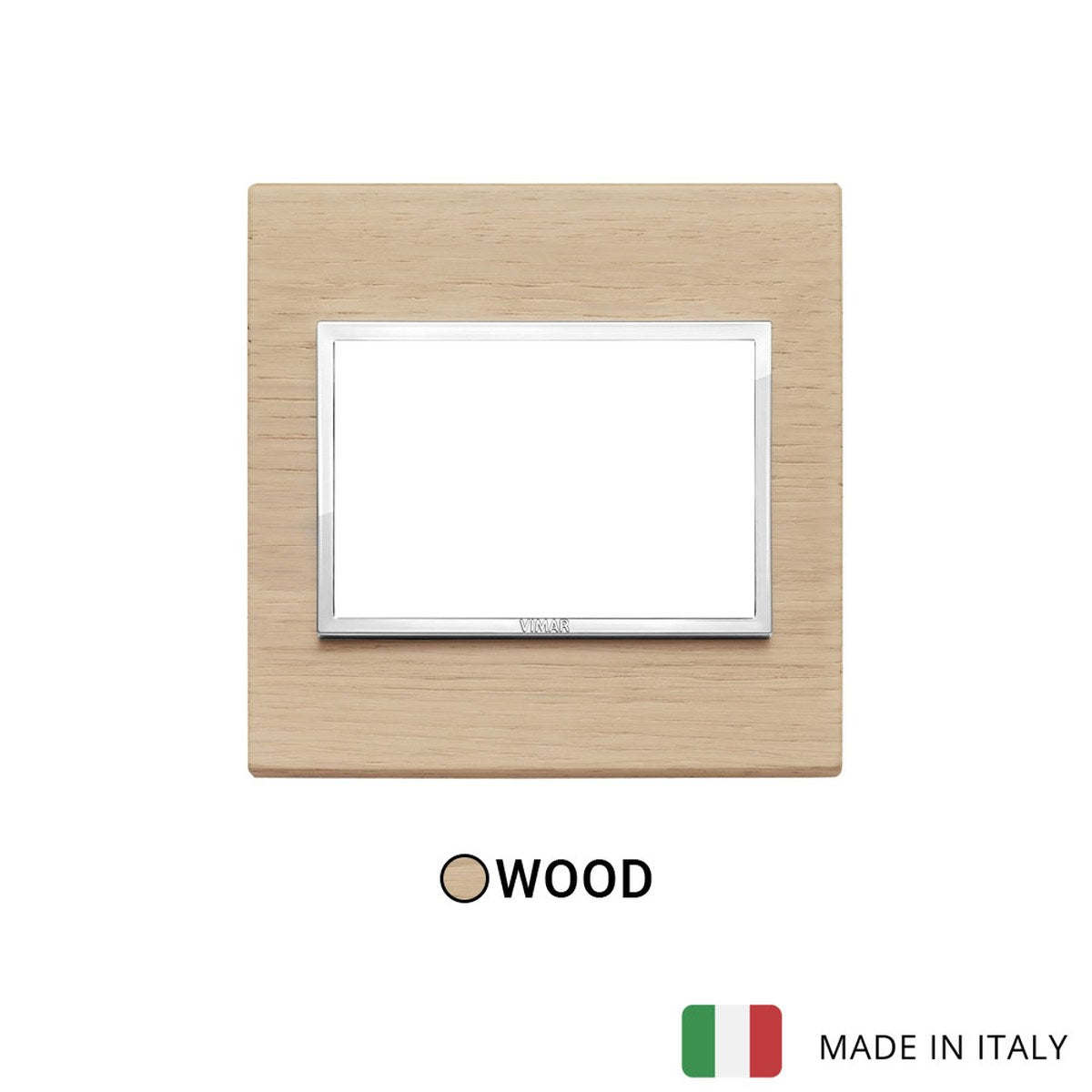 Vimar Eikon Evo Plate 3M Wood White Oak - British Standard