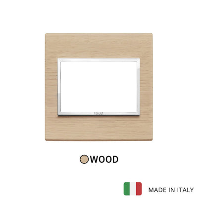 Vimar Eikon Evo Plate 3M Wood White Oak - British Standard
