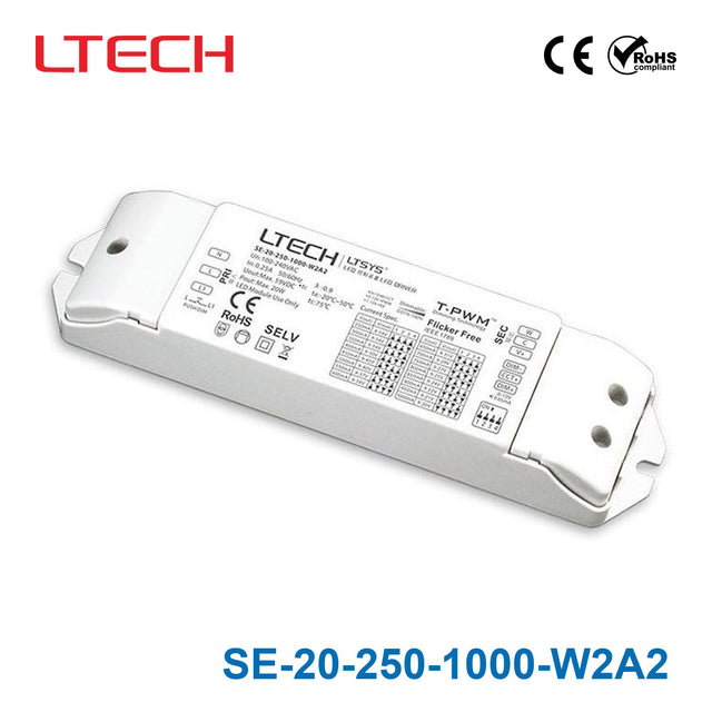LTECH SE-20-250-1000-W2A2 20W 250mA~1000mA CC 0-10V LED Driver
