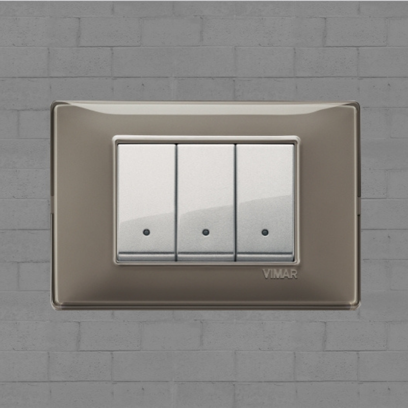 Vimar Plana Plastic 3 Gang Switch - Reflex Ash - 16A - PHOTO 14
