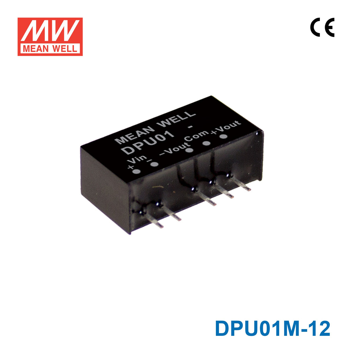 Mean Well DPU01M-12 DC-DC Converter - 1W - 10.8~13.2V in ±12V out