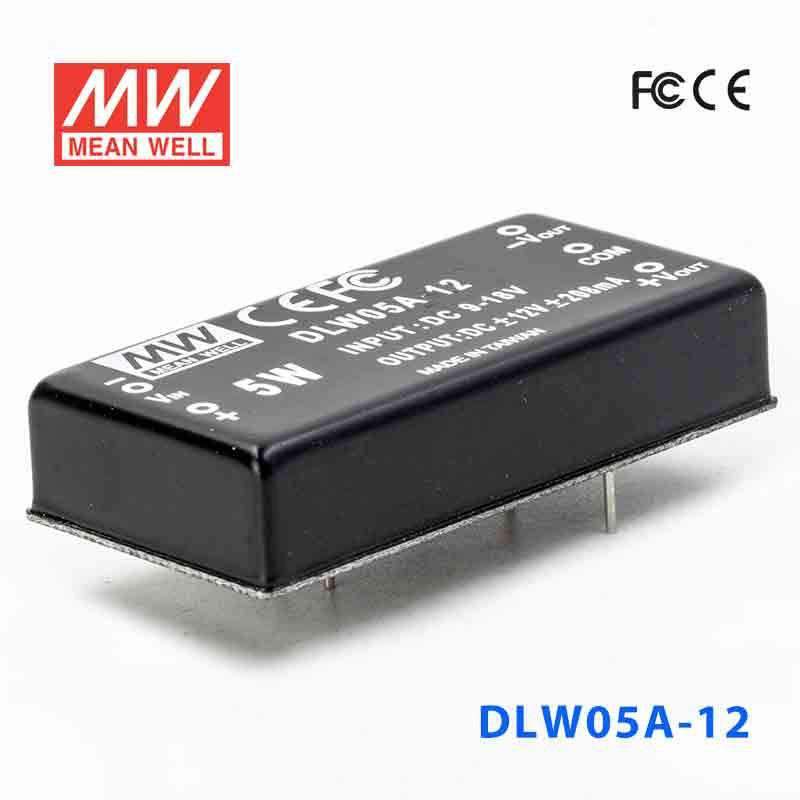 Mean Well DLW05A-12 DC-DC Converter - 5W - 9~18V in ±12V out 208mA