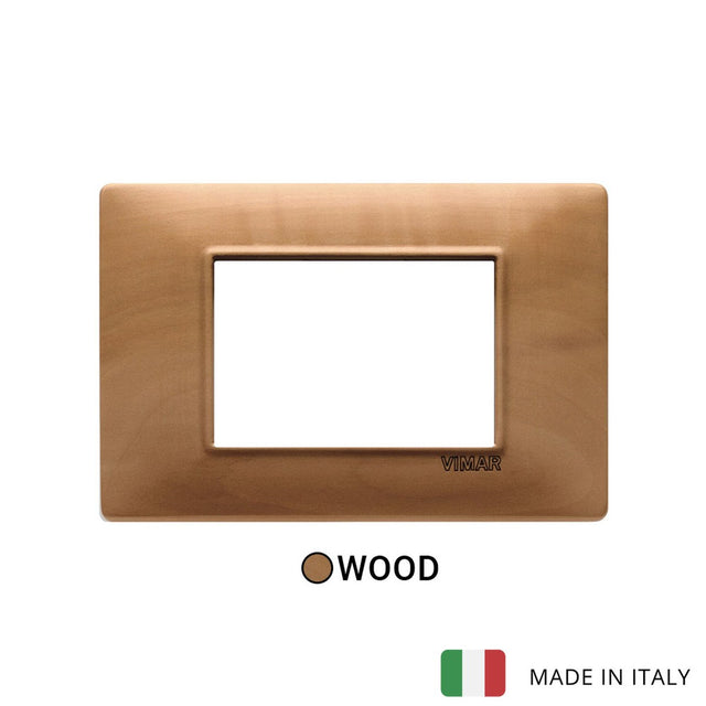 Vimar Plana Plate 3M Wood Pear-Tree