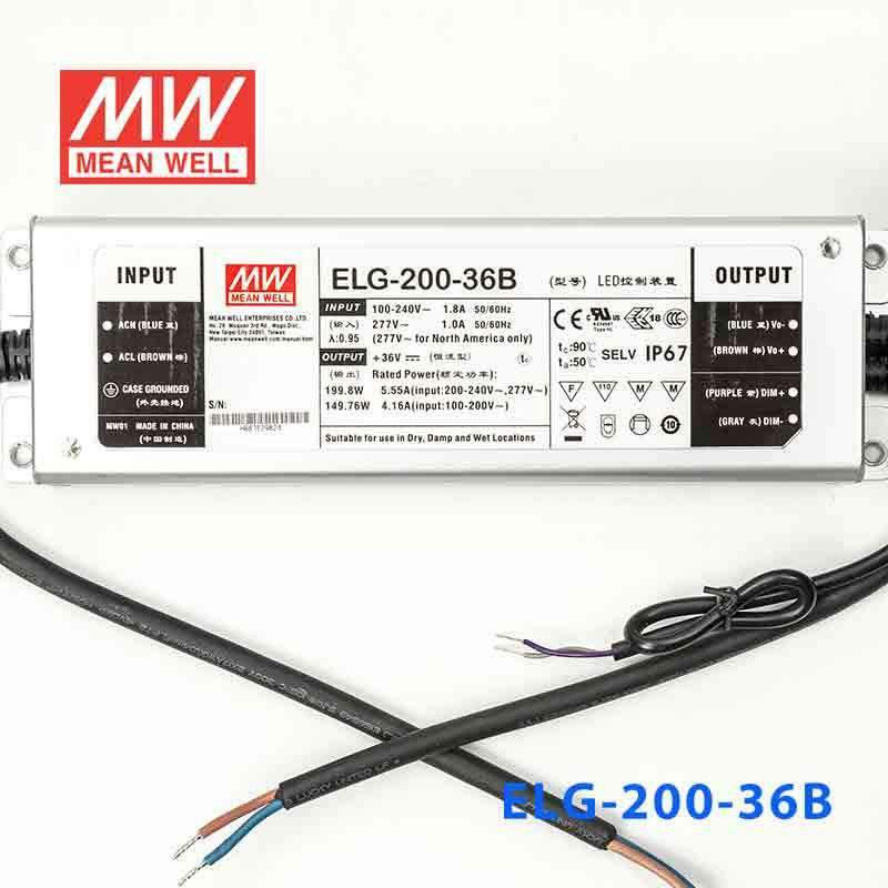 Mean Well ELG-200-36B Power Supply 200W 36V - Dimmable 5.55A - PHOTO 2