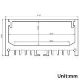 LED Extrusion EXLP48 Linear Profile - 2 Metres - PHOTO 2