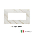 Vimar Eikon Exe Plate 5M Marbl Stoneware White Calacatta