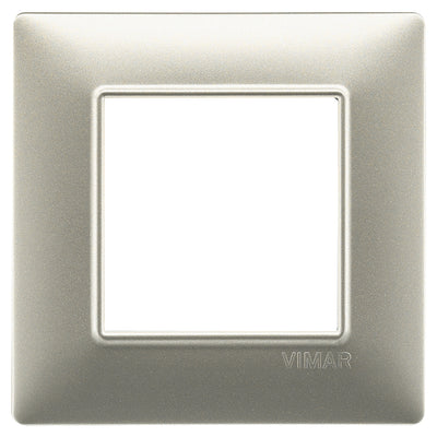 Vimar Plana Plate 2M Technopolymer Matt Nickel - Square