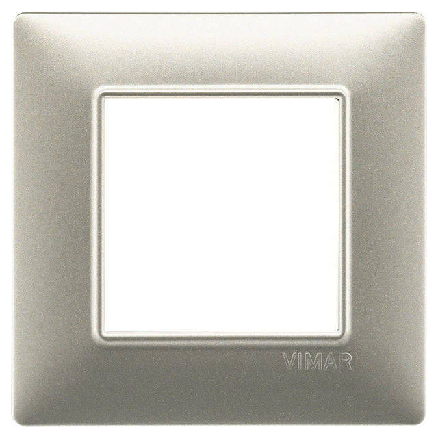 Vimar Plana Plate 2M Technopolymer Matt Nickel - Square