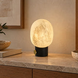 Archilight Alabaster-Stone Orbi Oval Table Lamp — illustrative scene