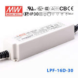 Mean Well LPF Series LED Power Supply 30V (16~90W)