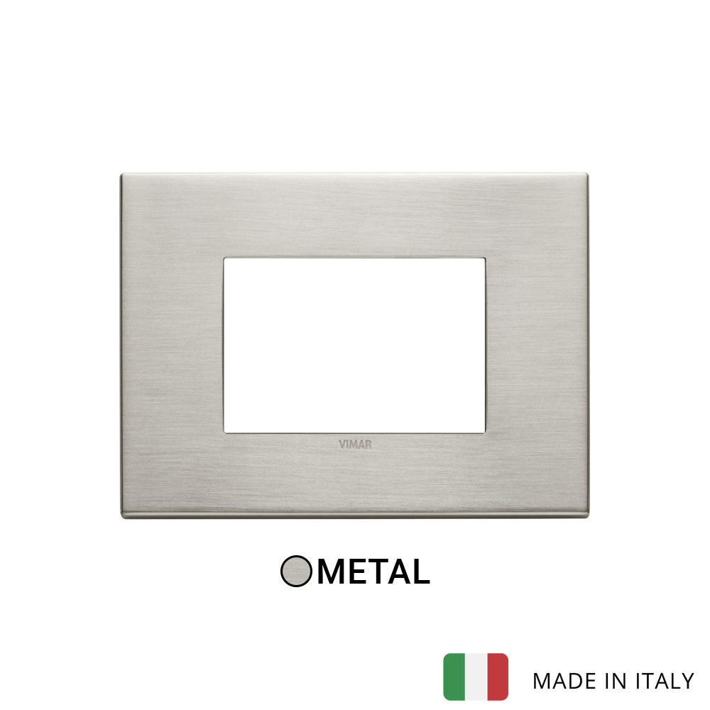 Vimar Eikon Plate 3M Metal Brushed Nickel