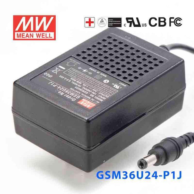 Mean Well GSM36U24-P1J Power Supply 36W 24V