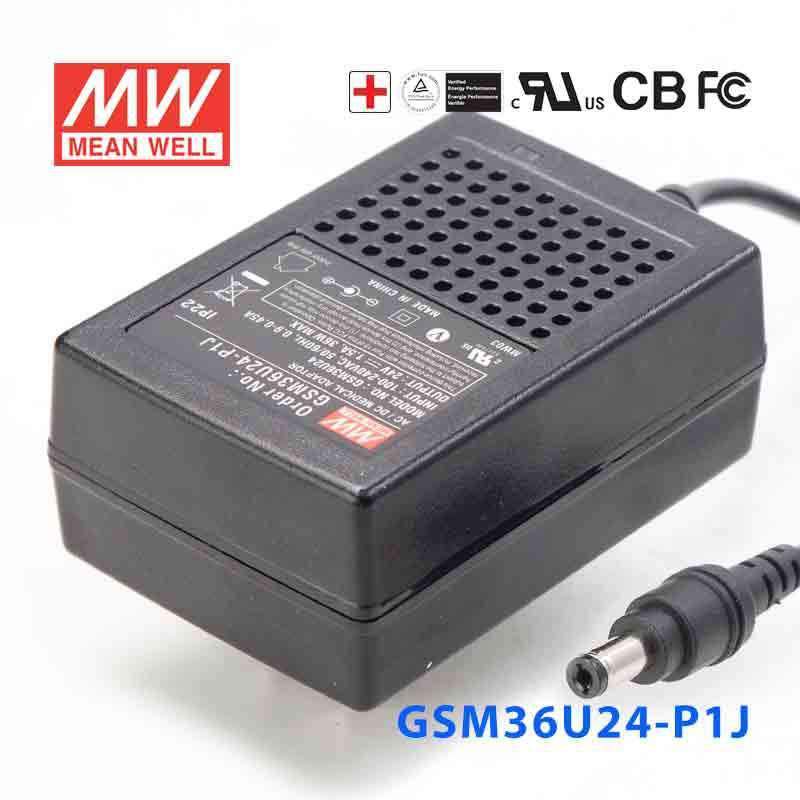 Mean Well GSM36U24-P1J Power Supply 36W 24V 1.5A