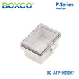 Boxco P-Series 90x120x70mm Plastic Enclosure, IP67, IK08, ABS, Transparent Cover, Molded Hinge and Latch Type