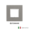 Vimar Eikon Evo Plate 2M Stone Grey Quartzite - Square