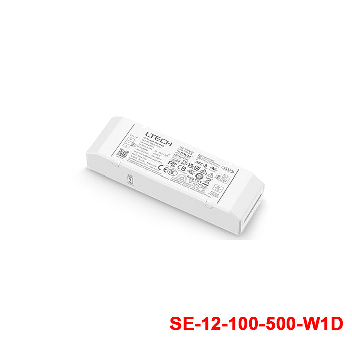 Ltech SE-12-100-500-W1D 12W 100-500mA LED Driver - NFC, DALI2 Dimmable