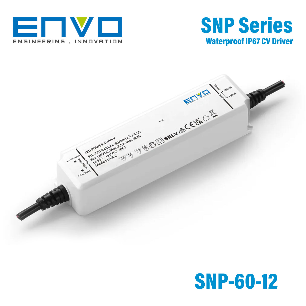 Envo EV-SNP-60-12 LED Driver 60W 12V Waterproof IP67 5A