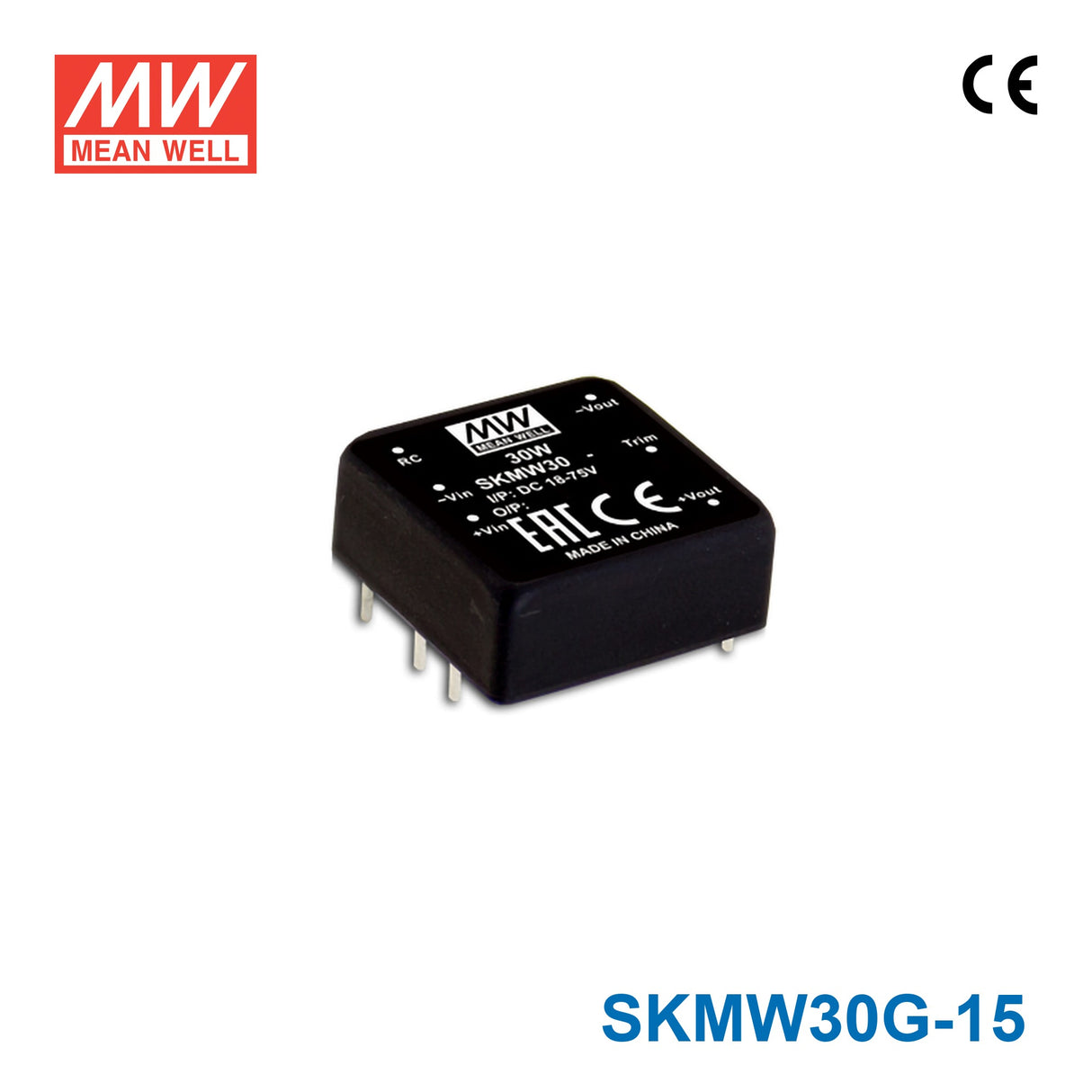 Mean Well SKMW30G-15 DC-DC Converter - 30W - 18~75V in 15V out
