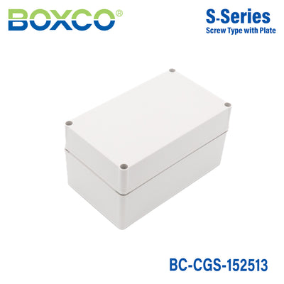 Boxco S-Series 150×250×130mm Plastic Enclosure, IP67, IK08, PC, Grey Cover, Screw Type