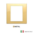 Vimar Eikon Evo Plate 8(4+4)M Aluminium Polished Gold w Gold Frame
