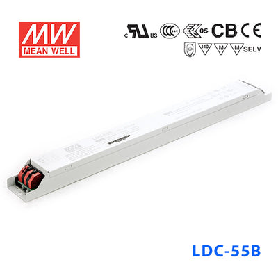 Mean Well LDC-55DA Linear LED Driver 55W 500~1600mA Adjustable Output - DALI