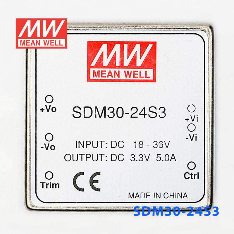 Mean Well SDM30-24S3 DC-DC Converter - 16.5W - 18~36V in 3.3V out 5A - PHOTO 2