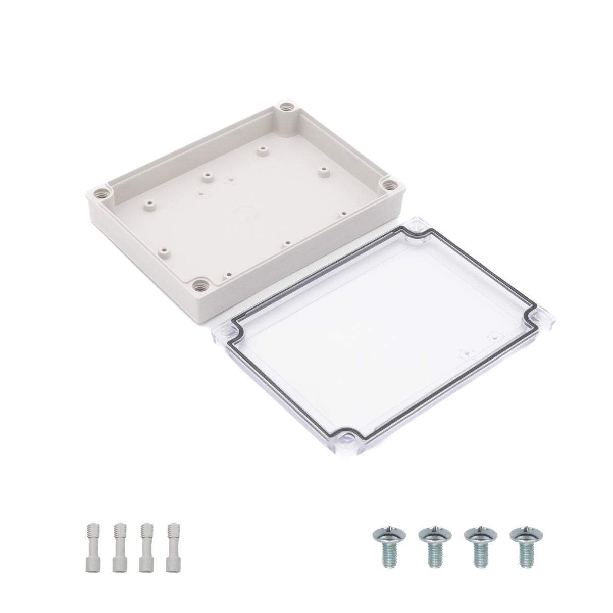 Boxco M-Series 130x180x35mm Plastic Enclosure, IP67, IK08, ABS, Transparent Cover, Screw Type - PHOTO 3