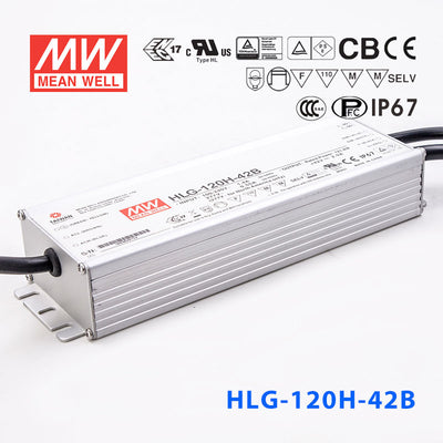 Mean Well HLG-120H-42AB Power Supply 120W 42V - Adjustable and Dimmable 2.9A