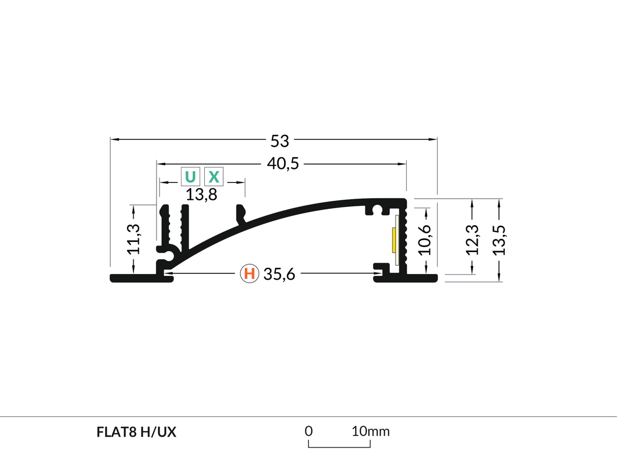 Archilight PATEO LED Extrusion Profile Quarter Oval Shape Profile - 2 Metre - Silver - PHOTO 9