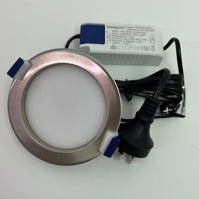 Energetic Clasp Recessed Downlight 11W 3K 90mm Cutout IP54  - Silver Trim