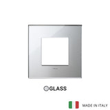 Vimar Eikon Plate 2M Mirror Glass Ice Silver - Square