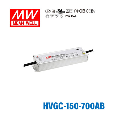 Mean Well HVGC-150-700AB Power Supply 150W 700mA - Adjustable and Dimmable